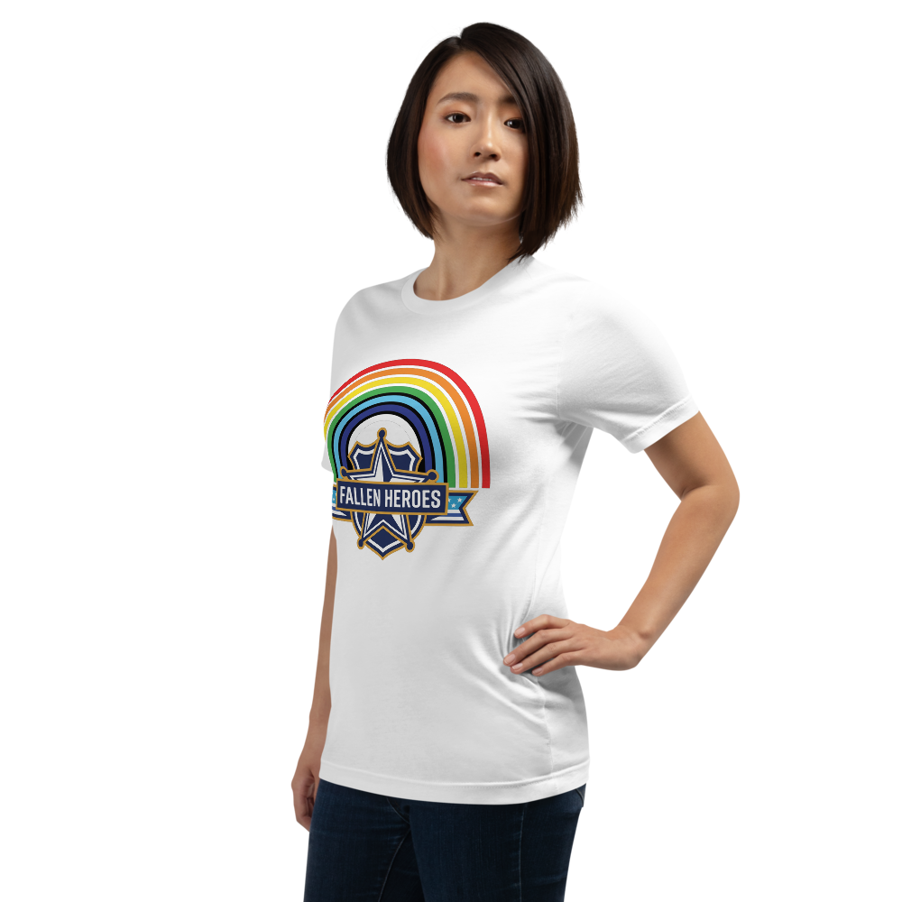 Fallen Heroes Rainbow Tribute Tee - Divine Sign Over Police Badge