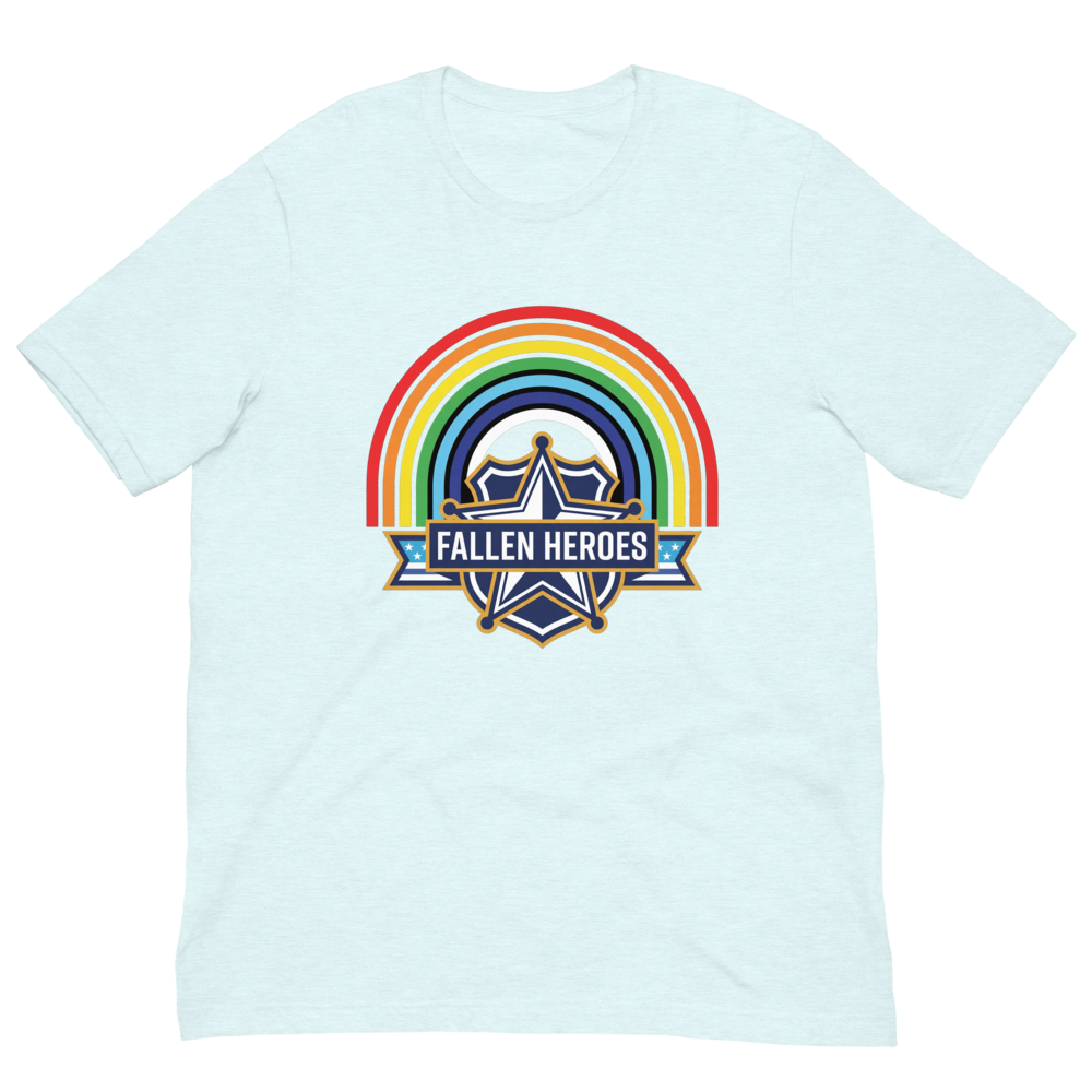 Fallen Heroes Rainbow Tribute Tee - Divine Sign Over Police Badge