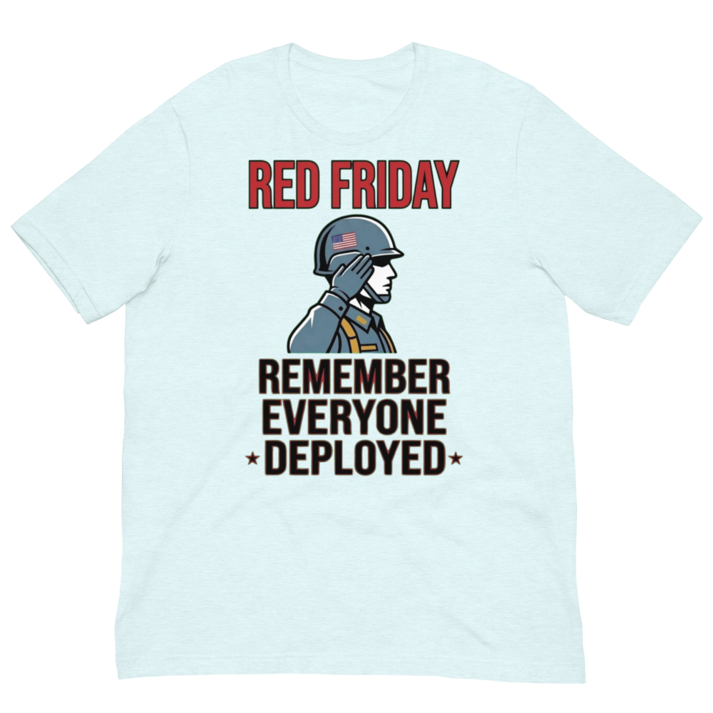 Red Friday Saluting Soldier Tee - Remember Everyone Deployed