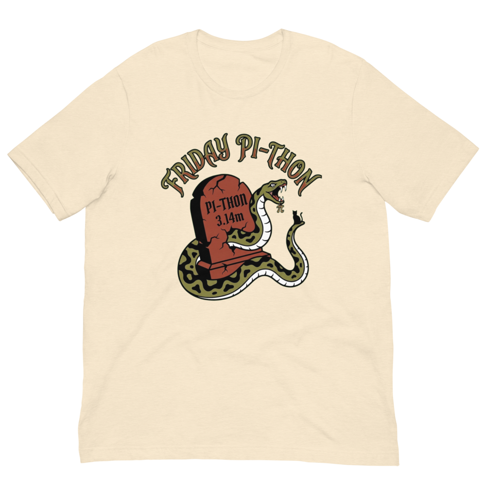 Friday Pi-thon Tee - Heather Natural - Front
