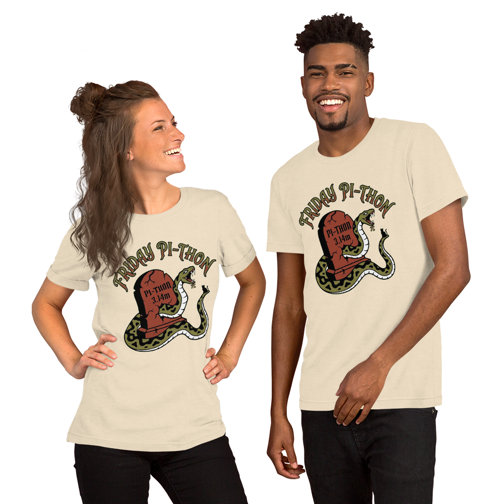 Friday Pi-thon Tee - Heather Natural - Front