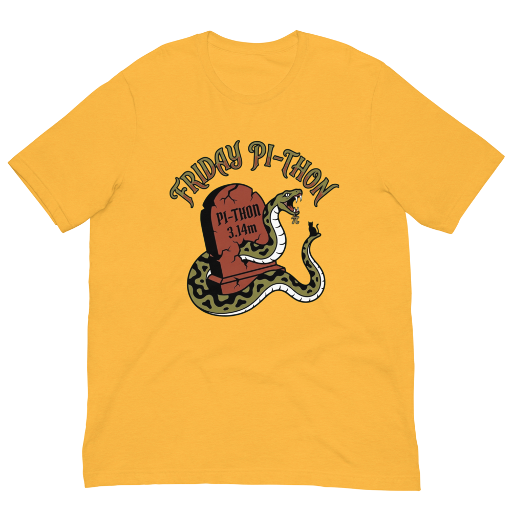 Friday Pi-thon Tee - Heather Yellow Gold - Front