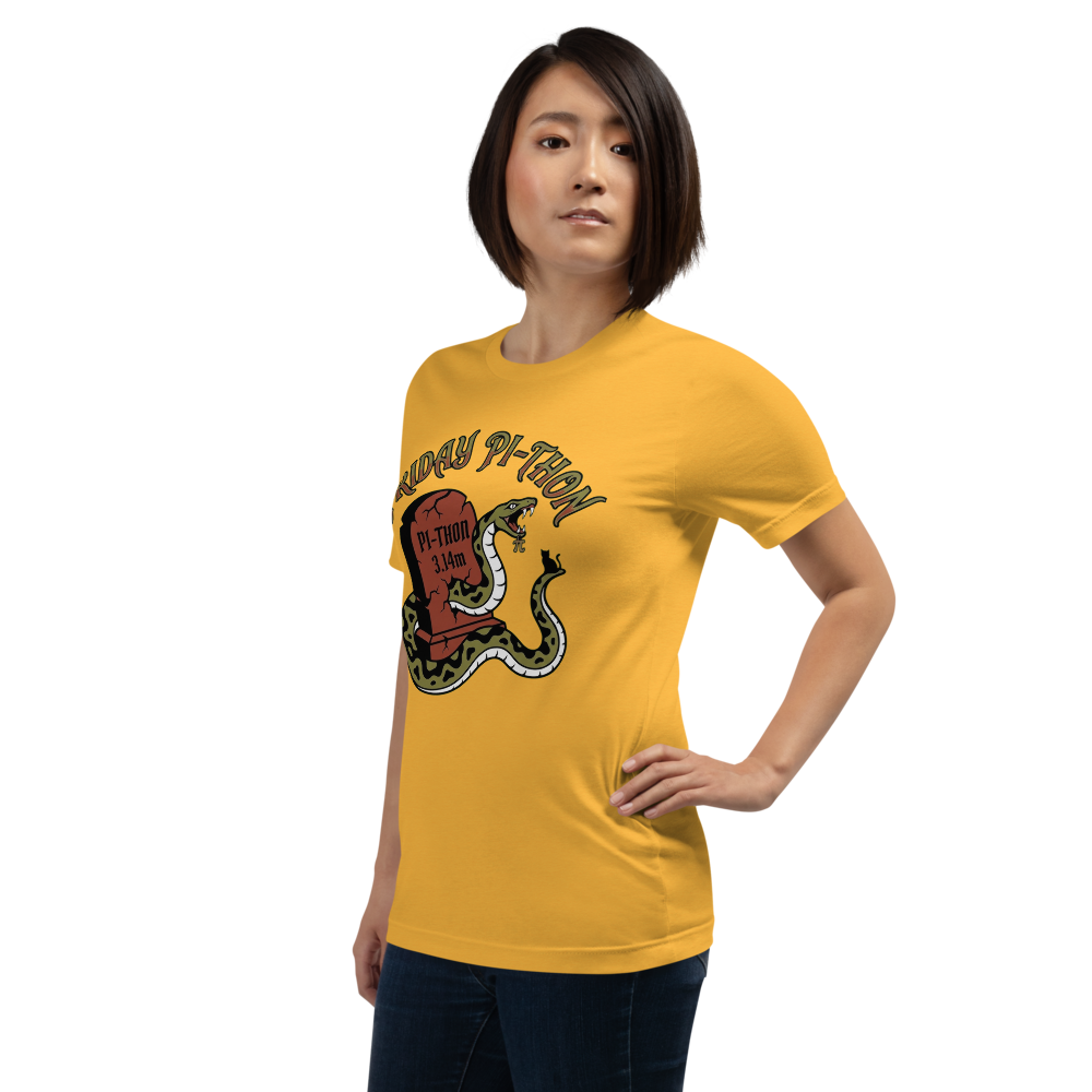 Friday Pi-thon Tee - Heather Yellow Gold - Left Front