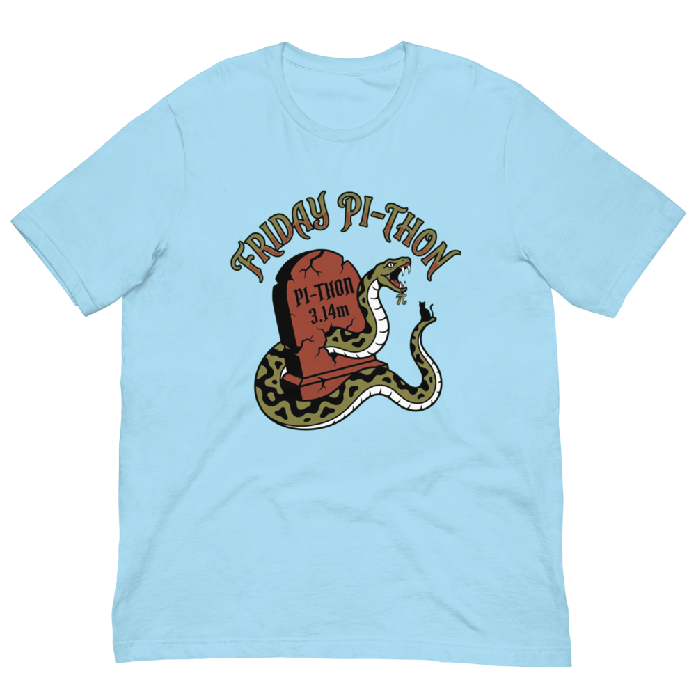 Friday Pi-thon Tee - Ocean Blue - Front