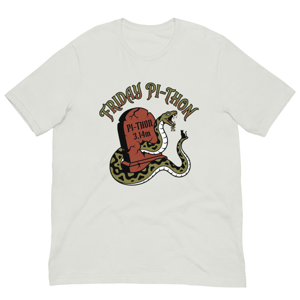 Friday Pi-thon Tee - Silver - Front