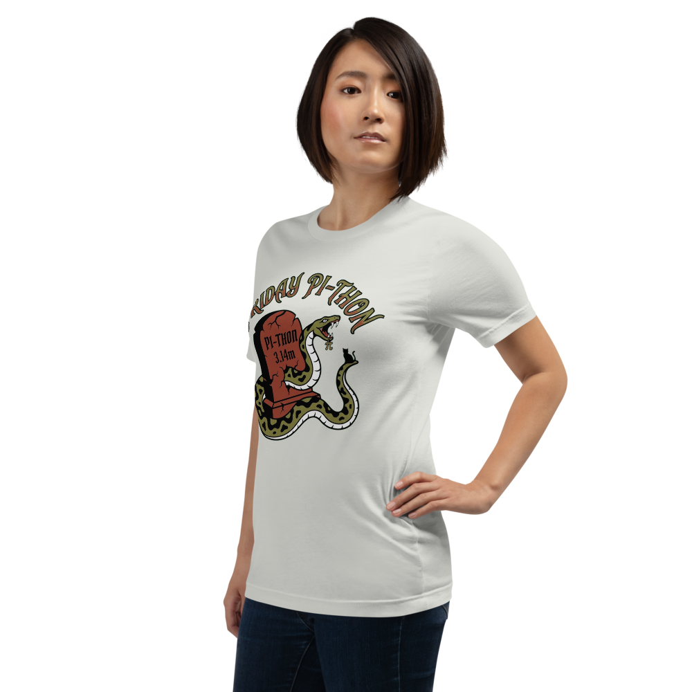Friday Pi-thon Tee - Silver - Left Front