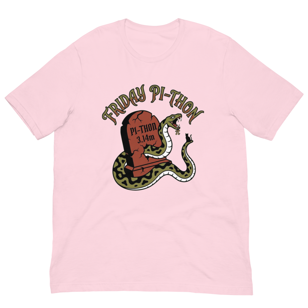 Friday Pi-thon Tee - Soft Pink - Front