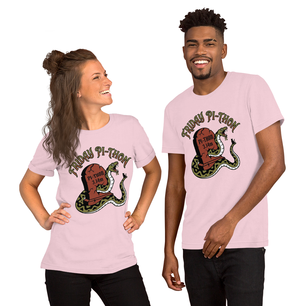 Friday Pi-thon Tee - Soft Pink - Front