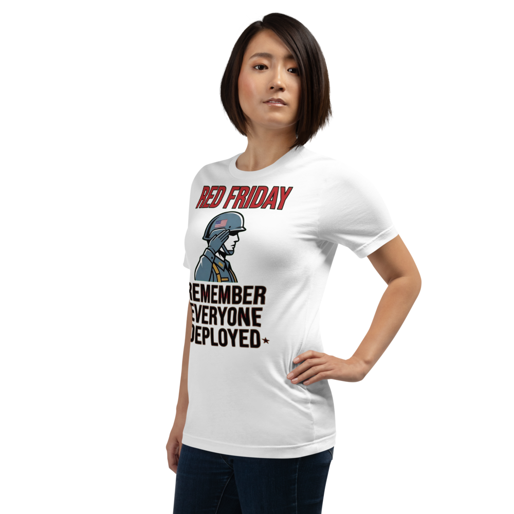 Red Friday Saluting Soldier Tee - Remember Everyone Deployed