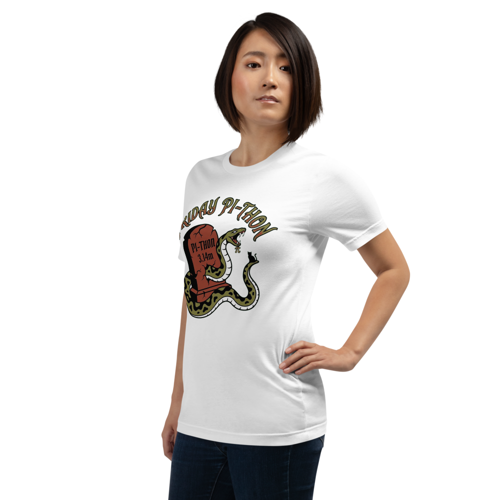 Friday Pi-thon Tee - White - Left Front